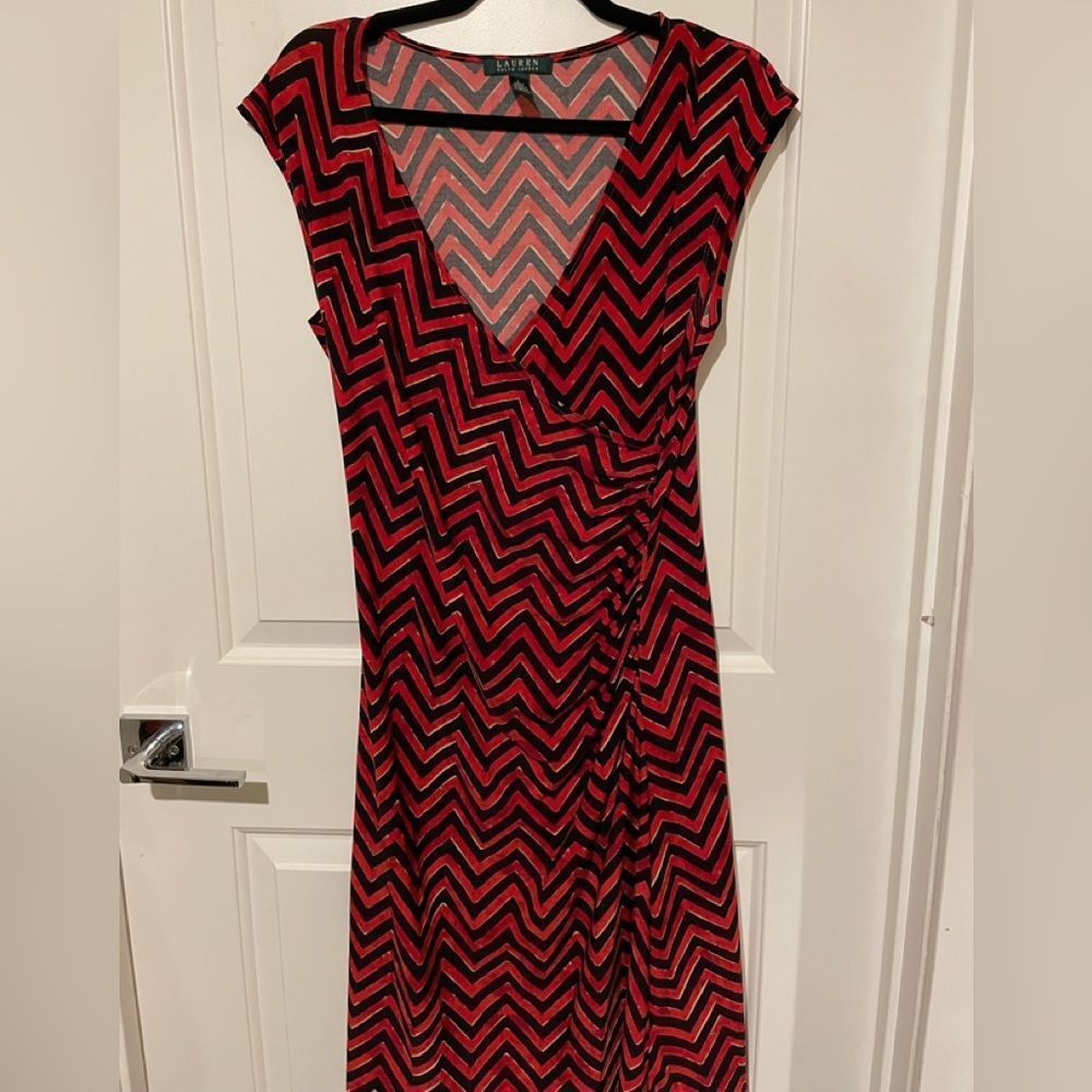Chevron Stretch Jersey Belted Surplice size‎ L